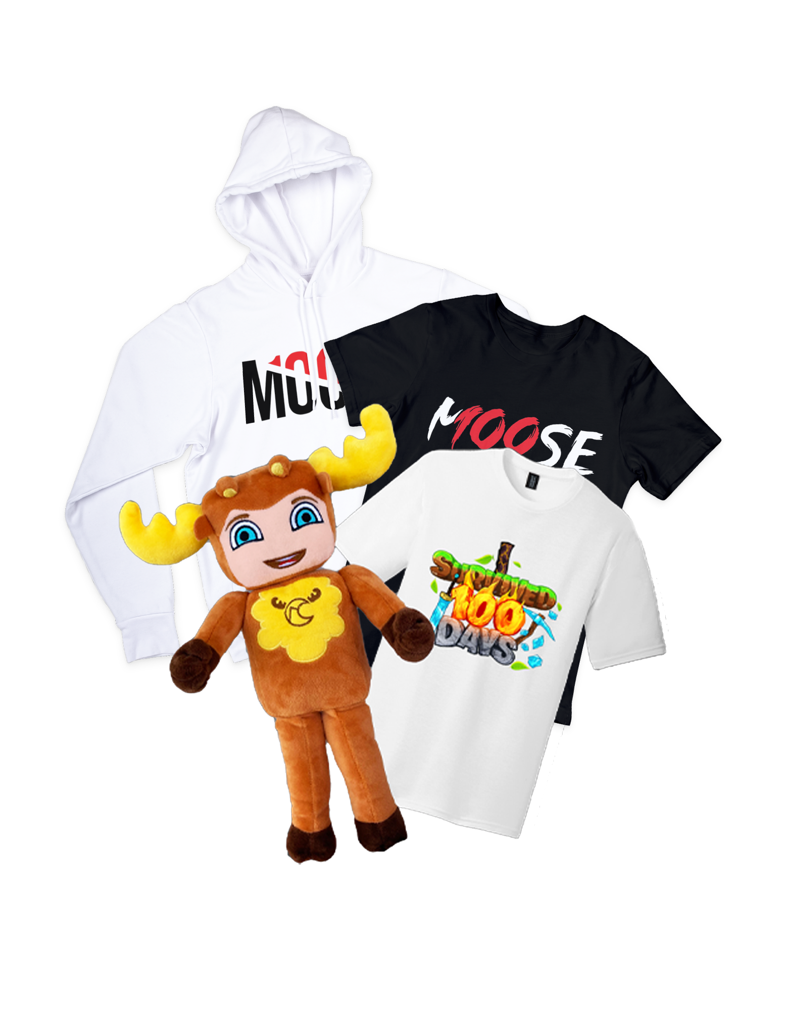 Moosecraft 100 DAYS MOOSE Plushy and T-Shirt Bundle